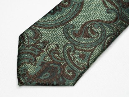 Men's grass green pattern tie - Image 5